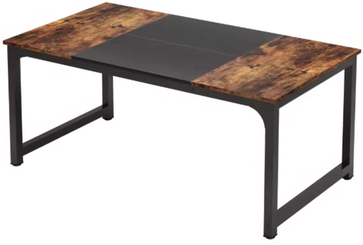 Happiq Modern Computerbureau - Vintage zwart - Voor Thuiswerkplek of Kantoor - Bureau - 180cm Bruin