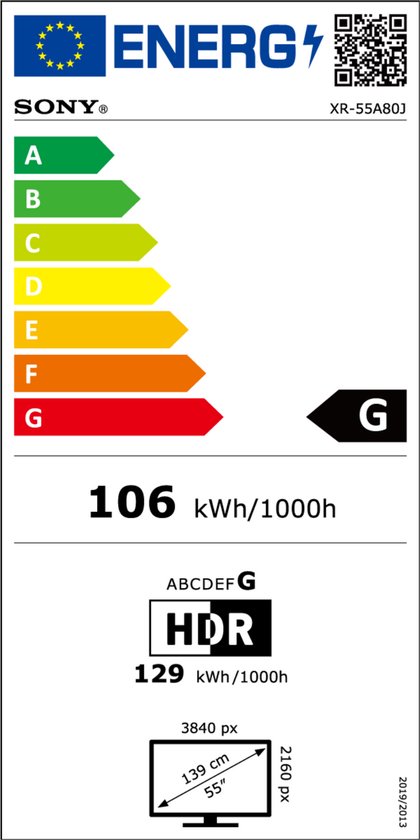 Sony XR-55A80J - 55 inch - 4K OLED