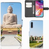 Geschikt voor Samsung Galaxy A70 Flip Cover Boeddha