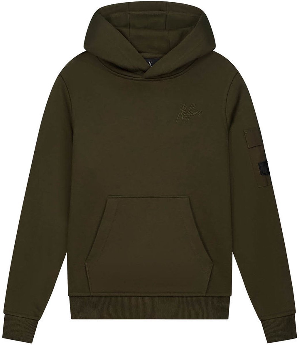 Malelions winter hoodie jongens - groen - nylon, zak