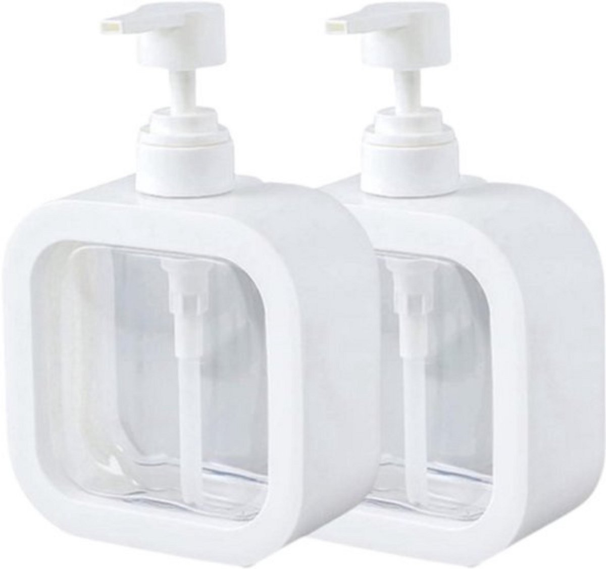 COCHO® Zeeppompjes Wit - SET van 2 Zeepdispensers - Zeeppomp - Zeeppompje vrijstaand - Zeepdispenser Wit - Keuken - Badkamer - Toilet - Zeepdispensers