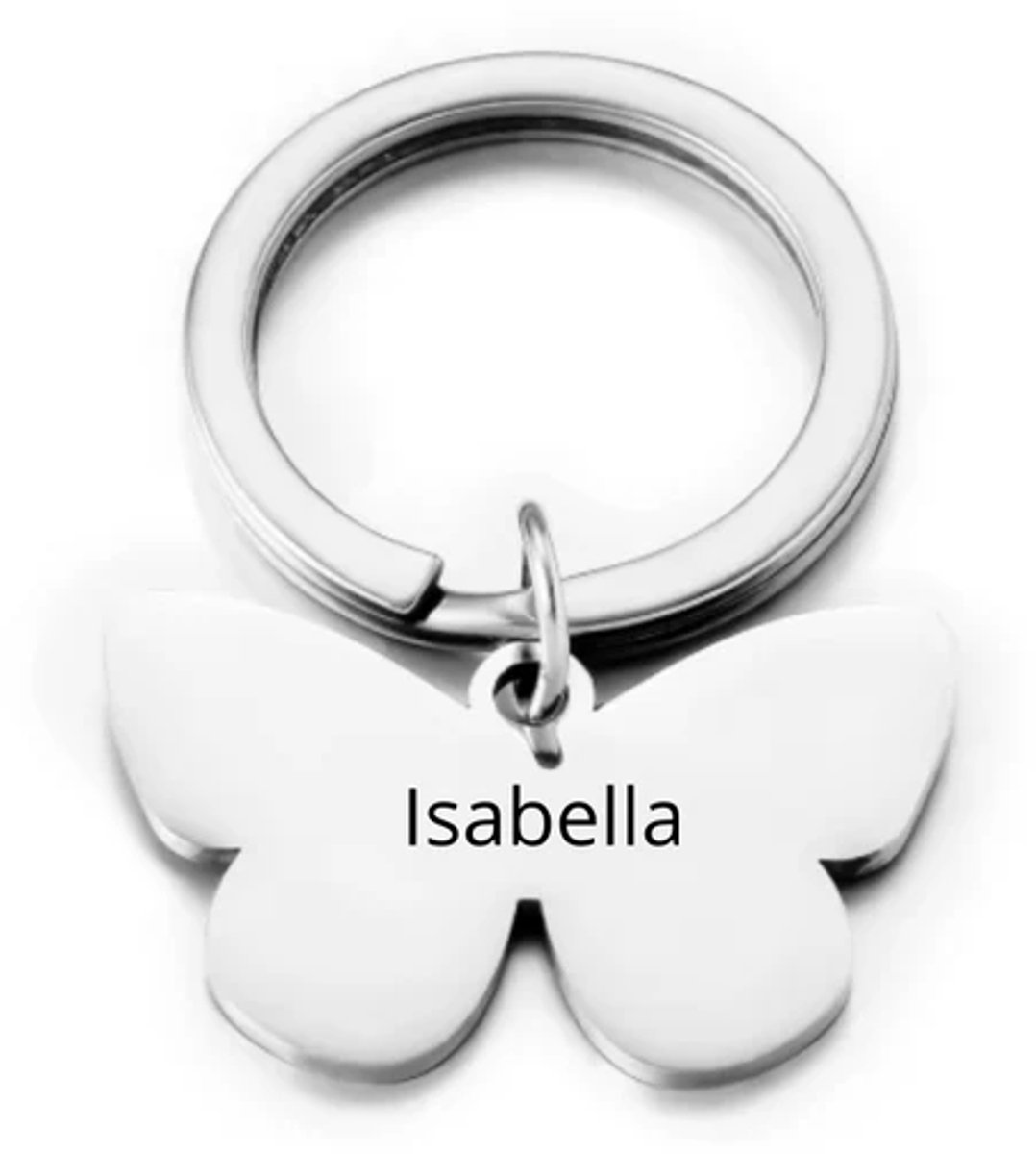 Hondenpenning Vlinder | RVS hondenpenning Zilveren Vlinder | Dogtag Vlinder inclusief Graveren | Penning Vlinder Zilver | Petshop Seven