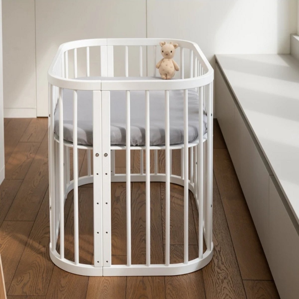 Multifunctioneel 5 in 1 Babybed / peuterbed incl. matras - Wit