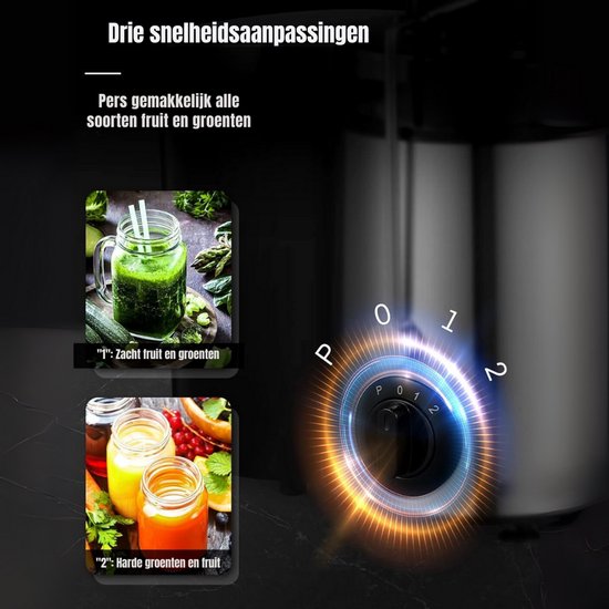 SCH® Sapcentrifuges groenten en fruit - Sapcentrifuges - Slowjuicer - Zilver - ‎31cm x 30cm x 19cm van SCH® — afbeelding 3
