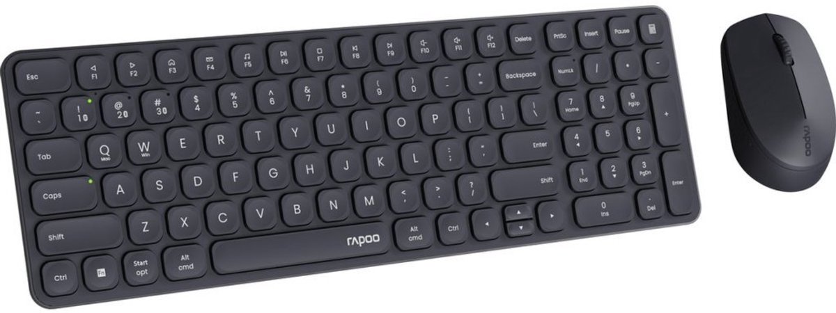 Rapoo 9310M Comboset QWERTY(NL) Toetsenbord + Muis Zwart