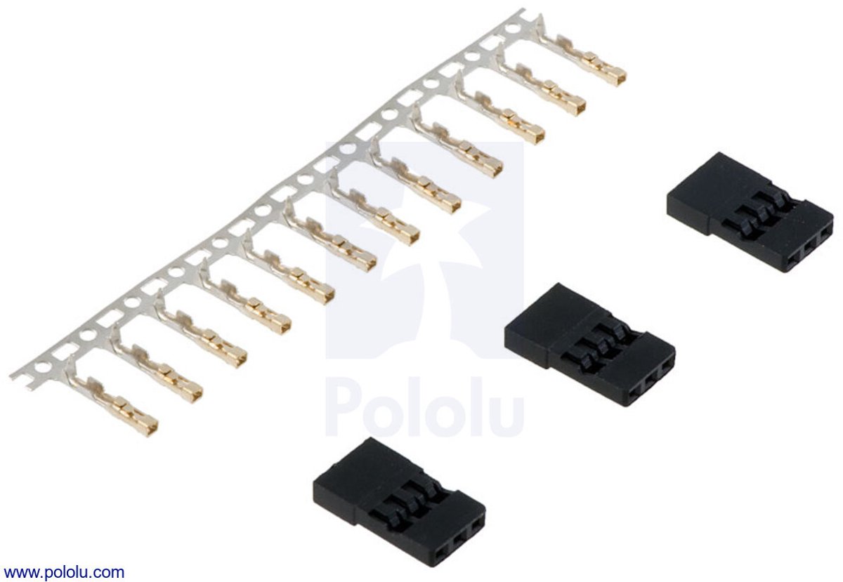 JR Connector Pack, Female – 3 JR-connectoren + reservepinnen – 22‑26 AWG pololu-1924