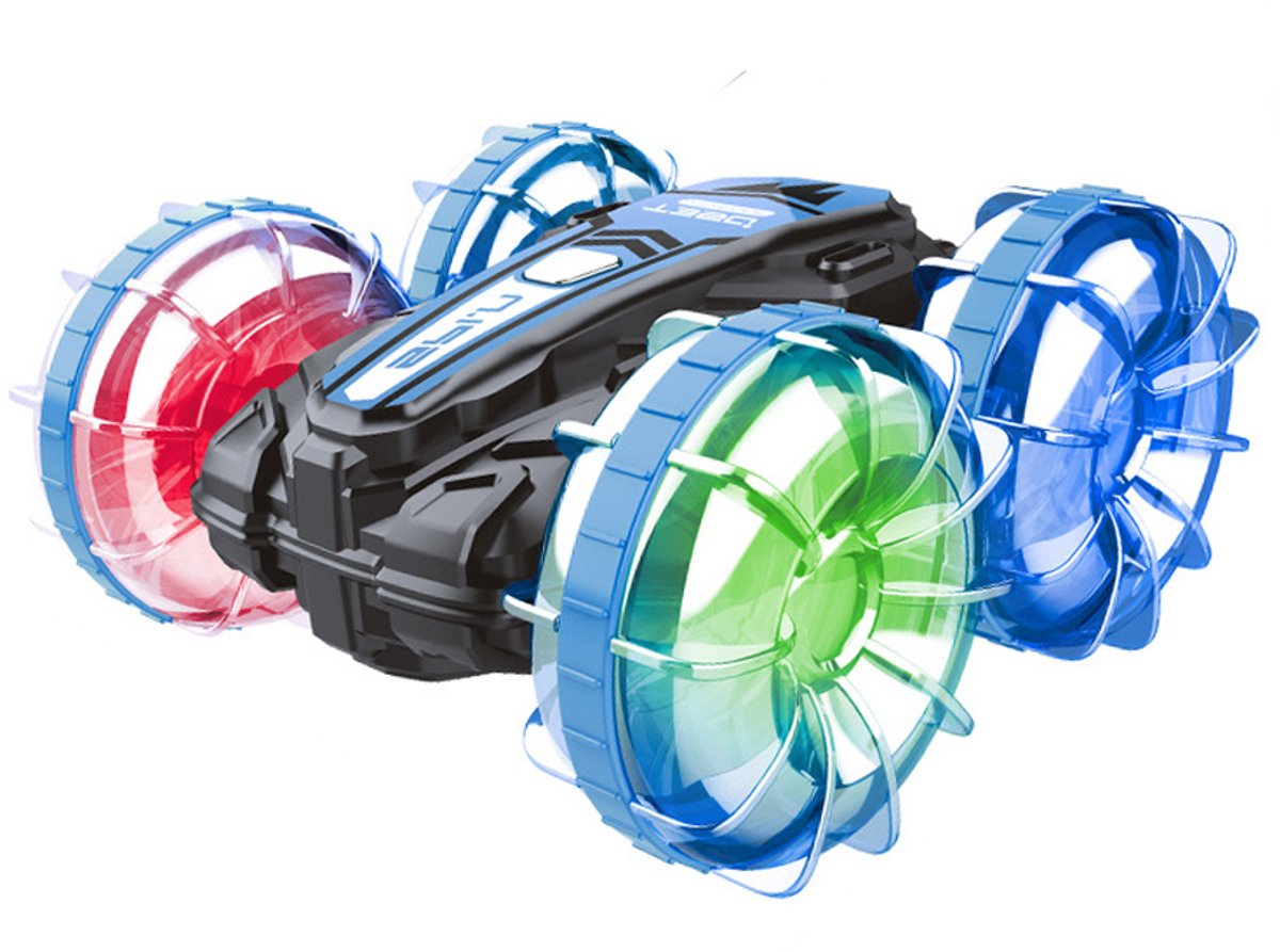 Waterproof RC Auto met 360° Stunts & LED Lichtshow - speelgoed auto - Radiobestuurde Amfibieauto - All-Terrain Off-road Voertuig - Met Spectaculaire Stunten - Buiten en Binnen - Sinterklaascadeau - Geschikt voor kinderen vanaf 6 jaar - Kerstcadeau