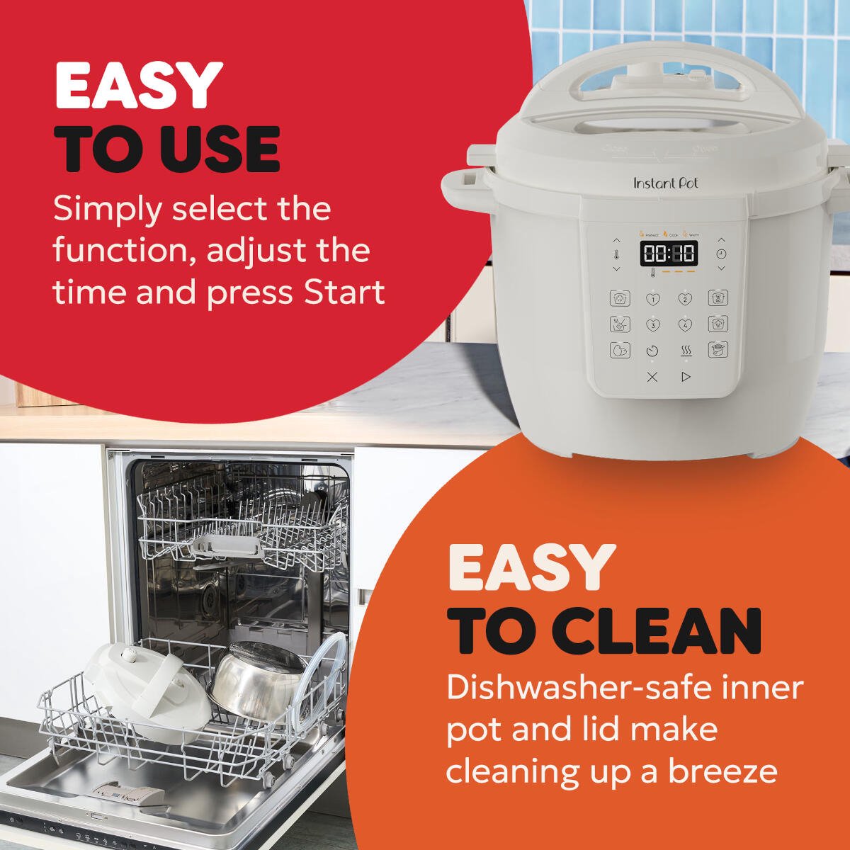 Instant Pot Classic 5,7L Multicooker Sea Salt Wit - 7-in-1 Snelkookpan - Slowcooker - Stomer - Yoghurtmaker - Tot 6 Porties - Tot 70% Sneller Koken – foto 3