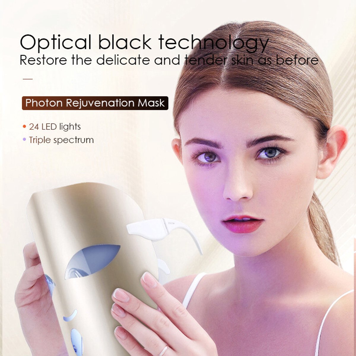 Foton LED-maskertherapie Huidverzorging Verjonging 24 LED-lampen