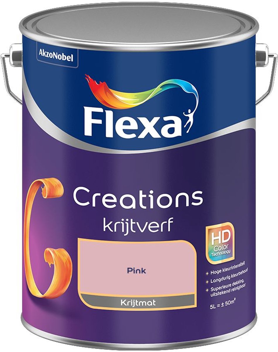 Flexa - Creations Muurverf Krijt - Pink - Mengverf - 5 L