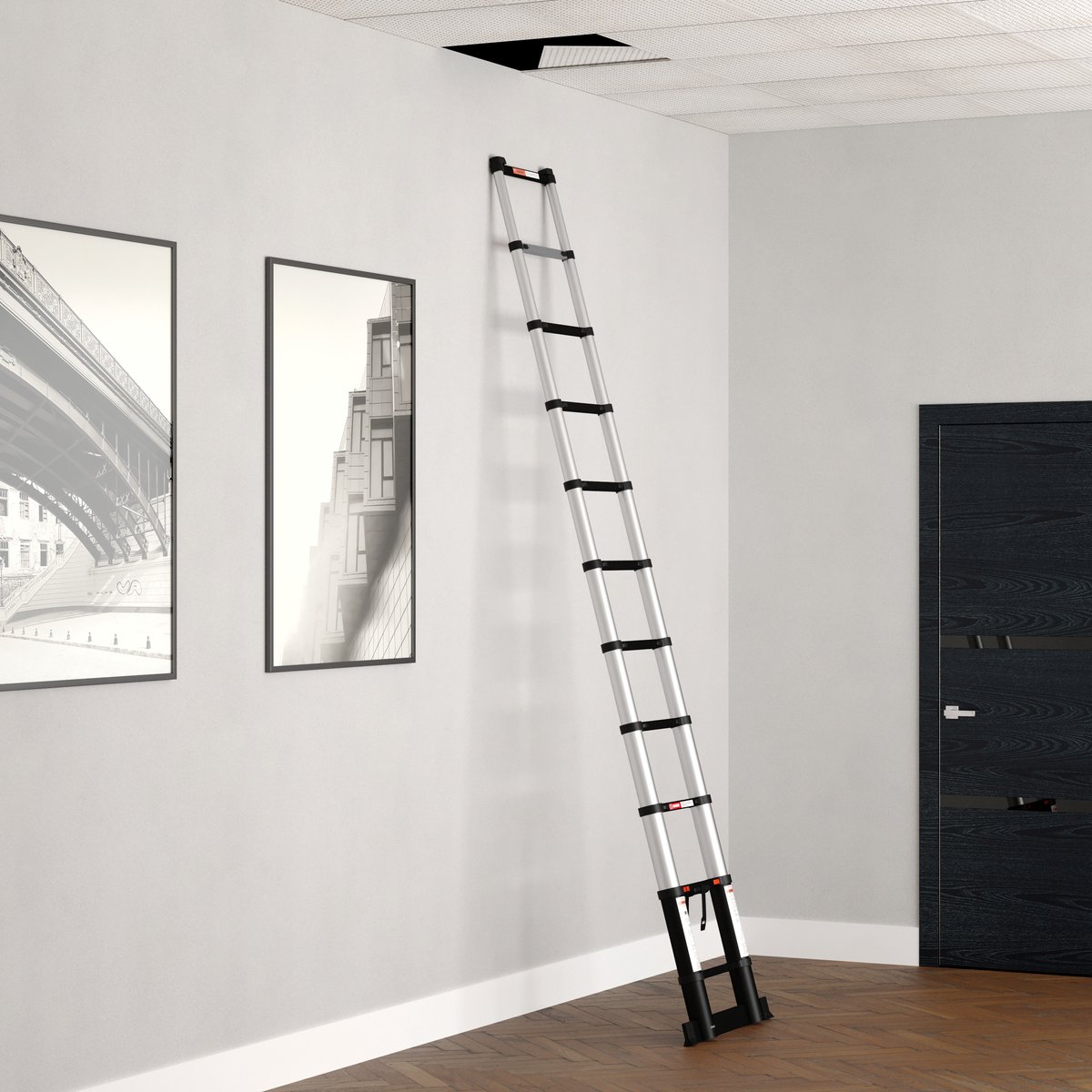 RMBO Telescopische Ladder - Telescoopladder - 3.20m lang, Compact en Draagbaar met Soft Closing Systeem, Geschikt voor Particulier en Professioneel Gebruik, Telescopische Vouwladder, Max. Belasting 150 kg, EN 131.6 – foto 2