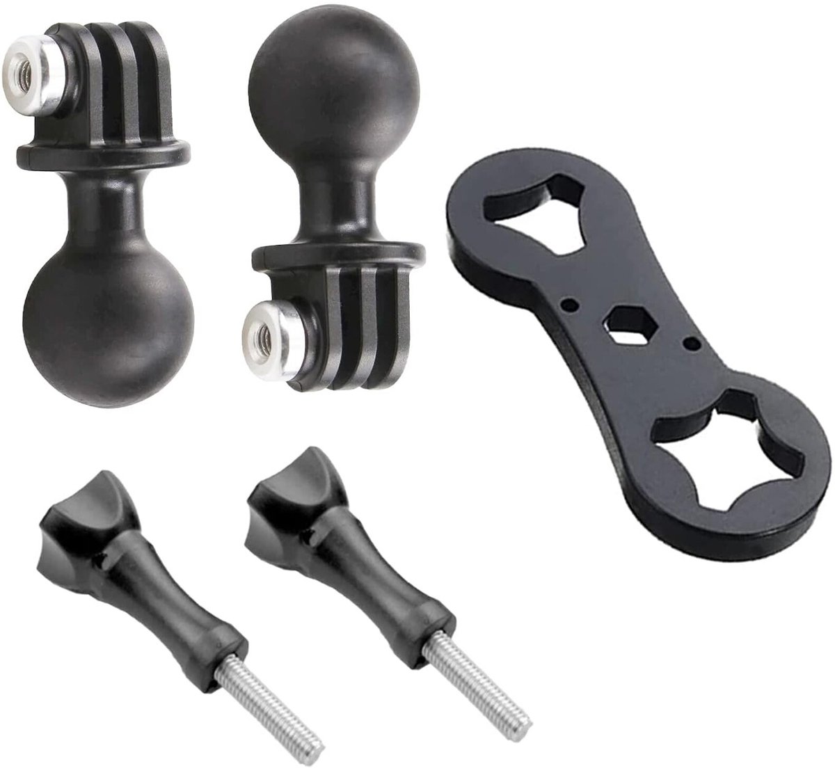 Geschikt voor 2-pack 1"/25mm kogelkopbevestigingsadapter met schroeven Geschikt voor GoPro Insta360 DJI etc.