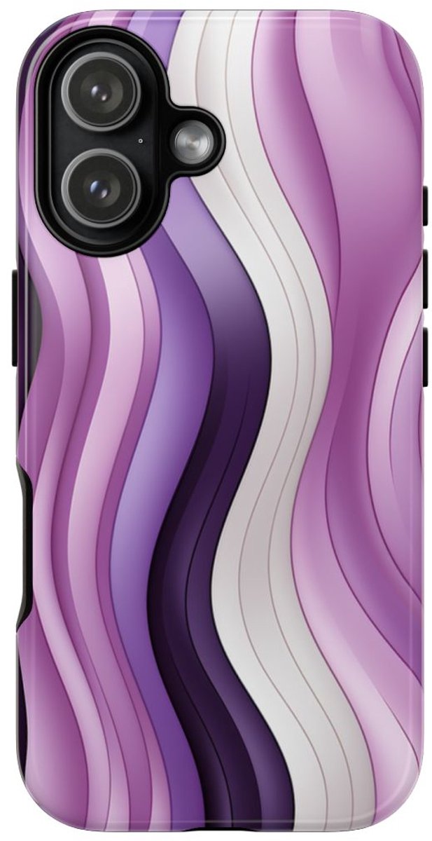 Paars Golvend Strepenpatroon – Telefoonhoesje Geschikt voor iPhone 17