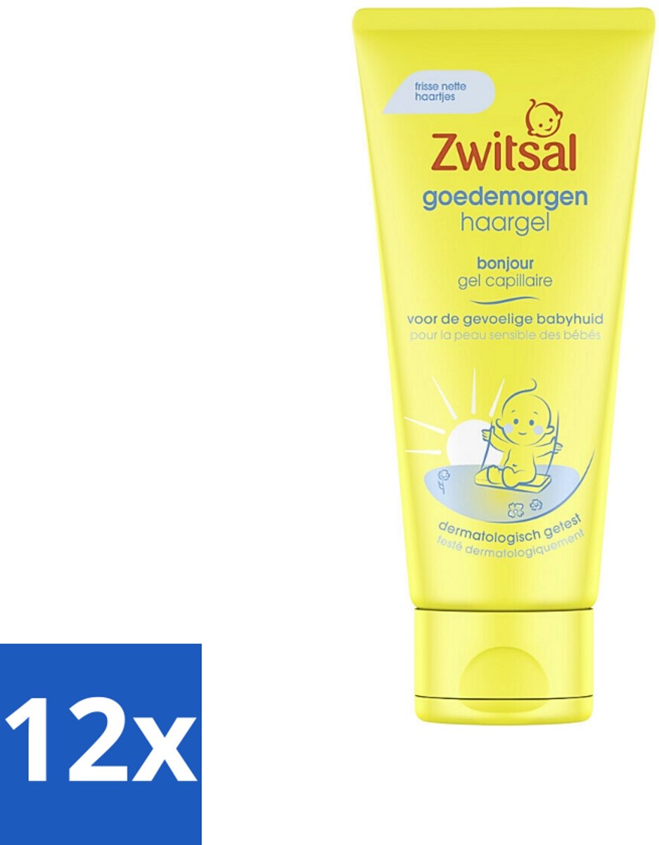 Image of 12 x Zwitsal - Goedemorgen - Haargel - Wassen & Pruiken - Mild Parfum - 100 ml - Baby Haar Gel - Baby Haarproducten - Zachte Haargel - Baby Haar Stylen - Zwitsal Baby