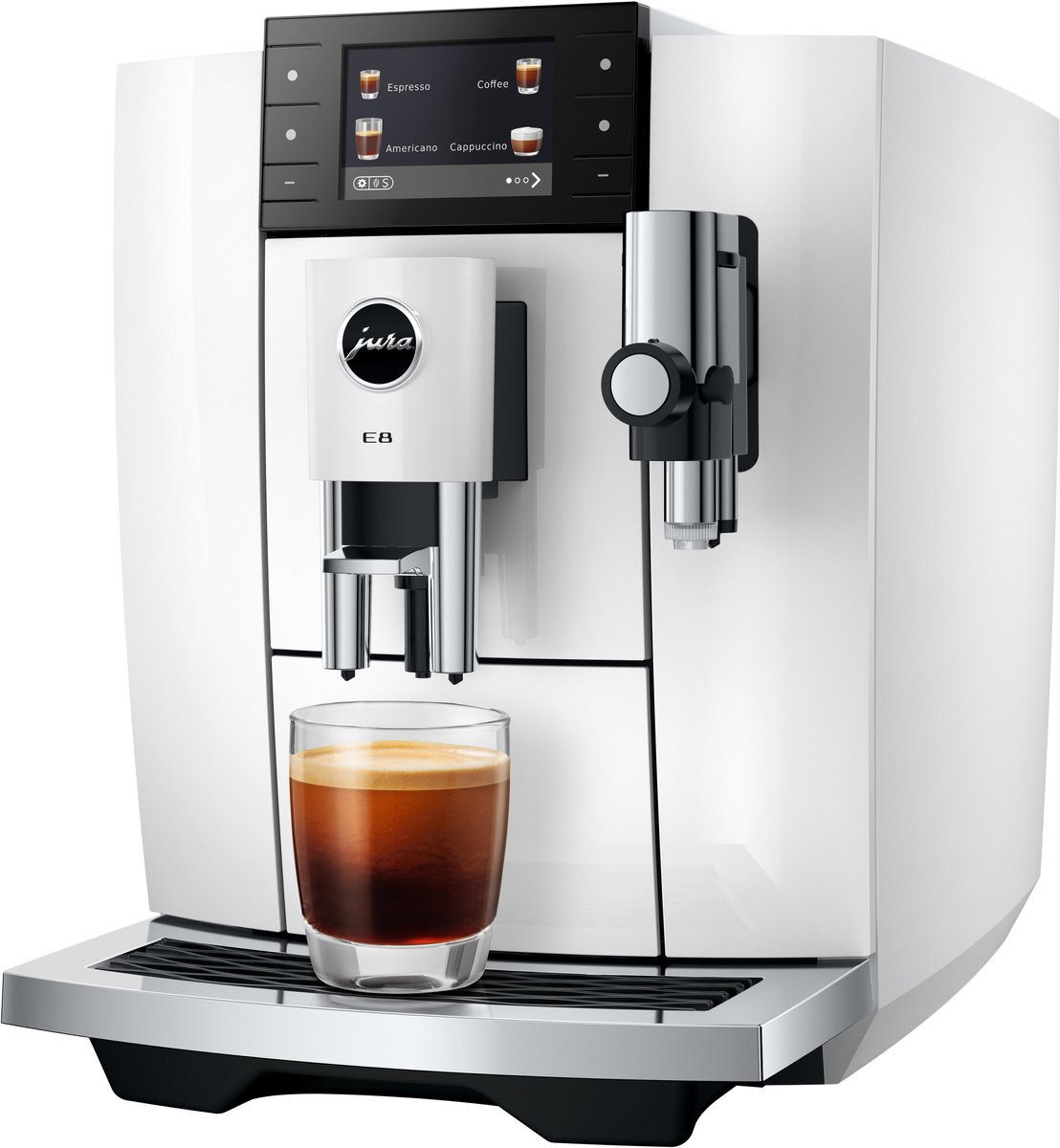 JURA E8 Volautomatische Koffiemachine Piano White - afbeelding 2