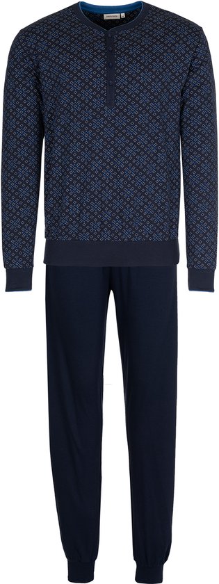 Pastunette Pyjamaset - Katoen - Donkerblauw - Knoopsluiting - Maat XL