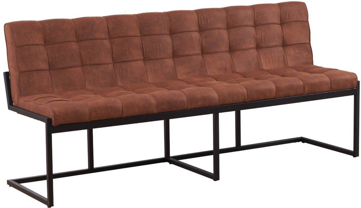 Lizzely Garden & Living Eetkamerbank 200cm Vito cognac microvezel eetbank
