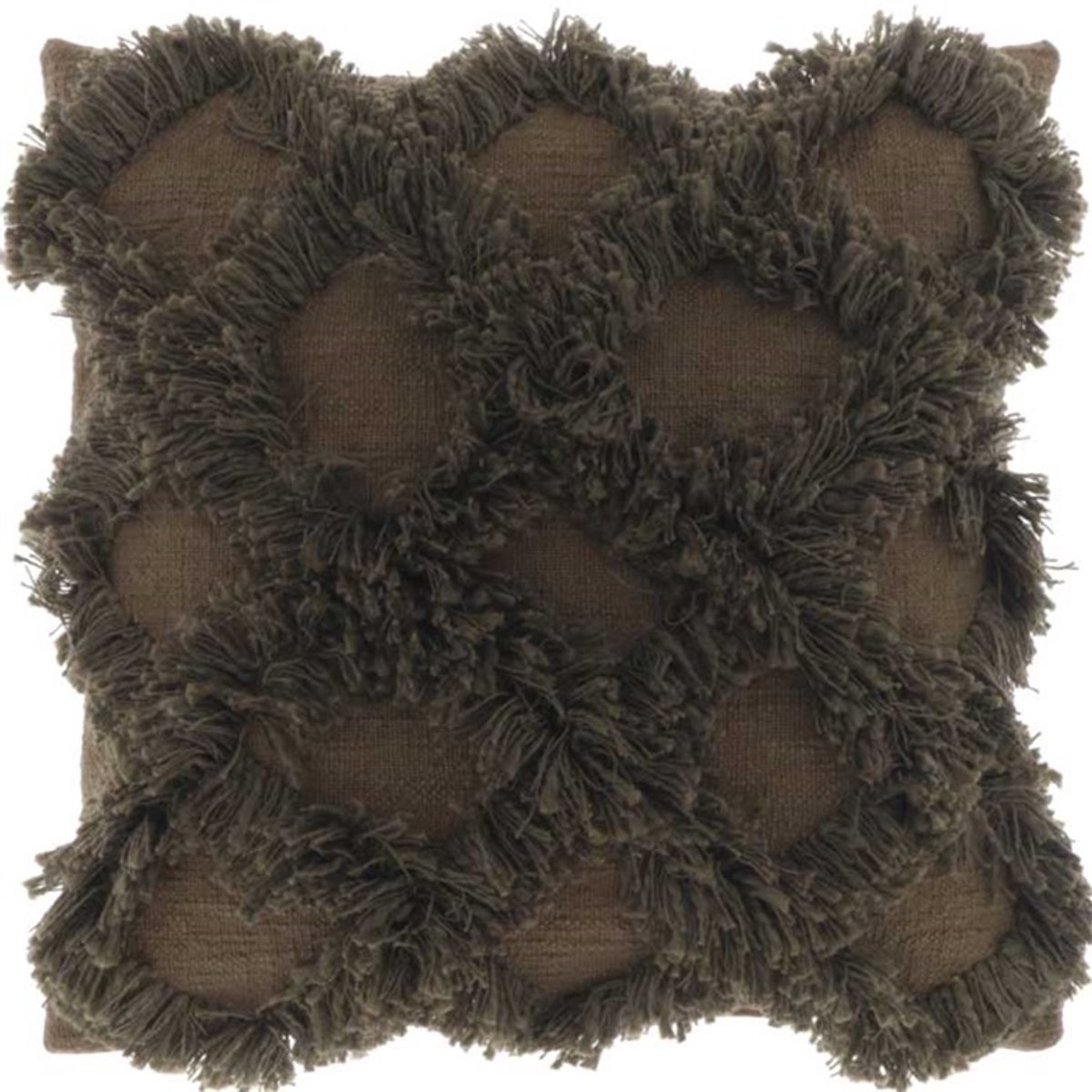 Unique Living | Kussen Olwen 45x45cm bison brown | Kussen woonkamer of slaapkamer