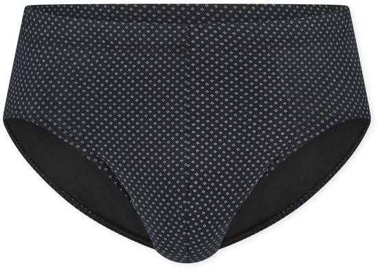 SCHIESSER Cotton Casuals slips (1 paquet) - mini slips pour hommes noirs avec motif - Taille : S