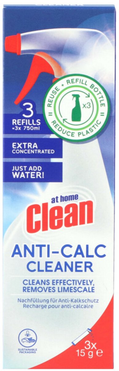 At Home Anti-Calc Cleaner Navulling - 4 x 3 stuks - Voordeelverpakking