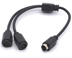 S-Video Kabel Splitter 4 Pin Mini DIN Adapter - Male naar 2 Female Y-Splitter voor TV's en DVD Spelers