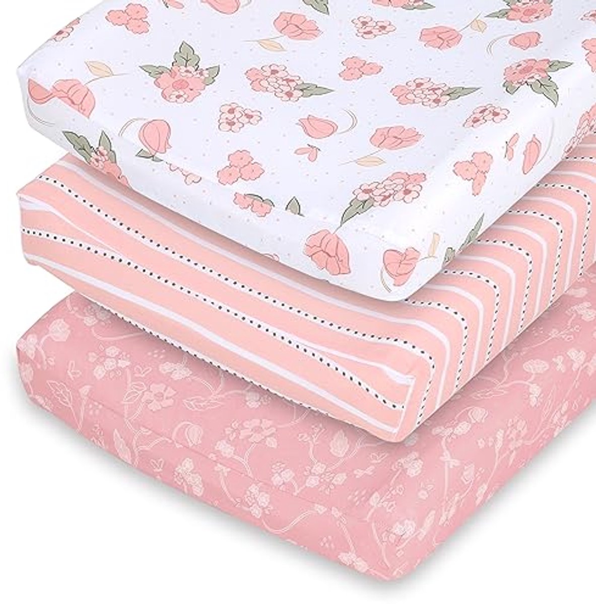 Image of Aankleedkussenhoes voor babymeisjes 3-pack - Boho Bloemen Kinderkamer Decoratie