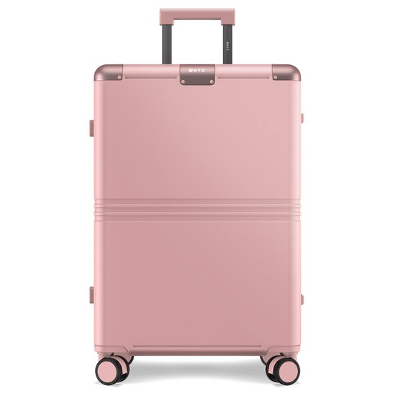ONYX Hybrid Pro Check-in Koffer Medium 70 Liter - Gerecycled Polycarbonaat en Ritsloos Design - Reiskoffer met TSA slot en Spinner wielen - Candy Pink