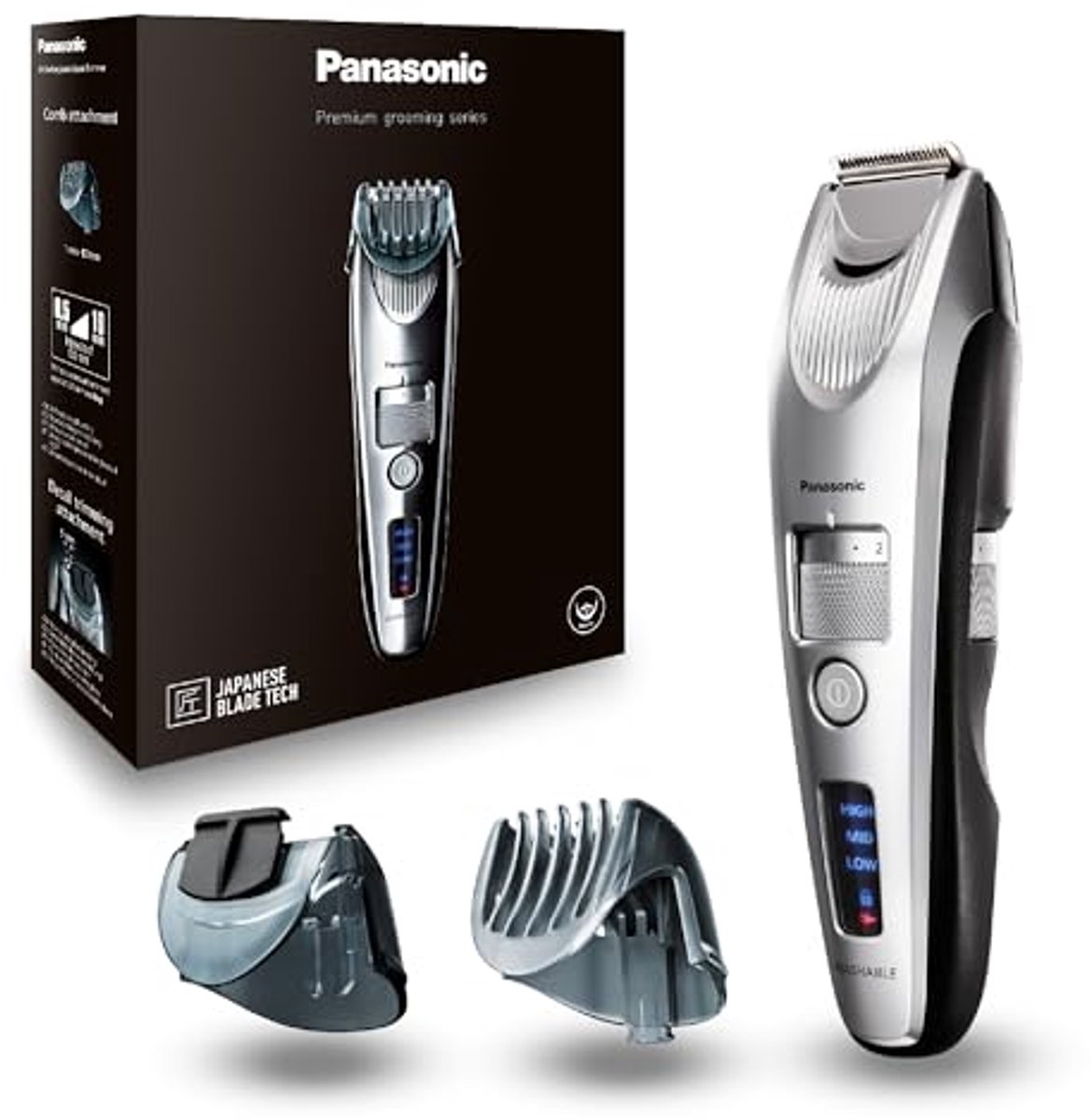 Premium baardtrimmer met 19 lengte-instellingen en laadstation