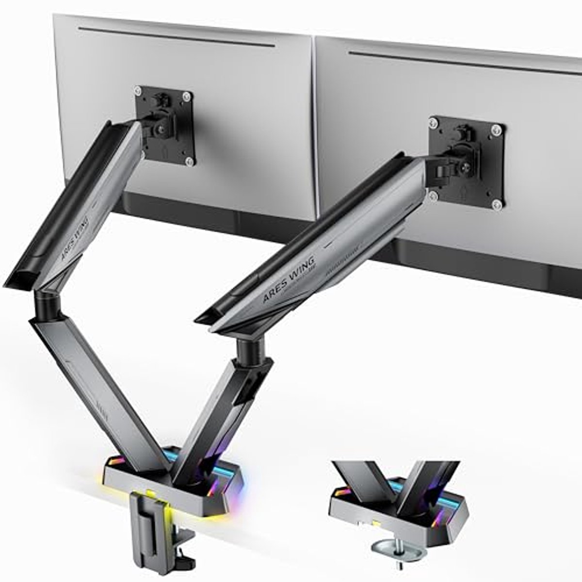 Dubbele Monitorarm voor Ultrabrede Schermen 17-38 Inch - Verstelbare Bureau Stand voor 2 Monitoren tot 16 kg