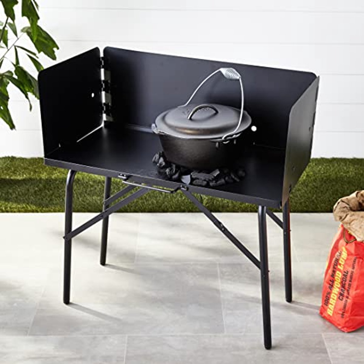 Camping Kooktafel met Opvouwbare Poten en Windscherm
