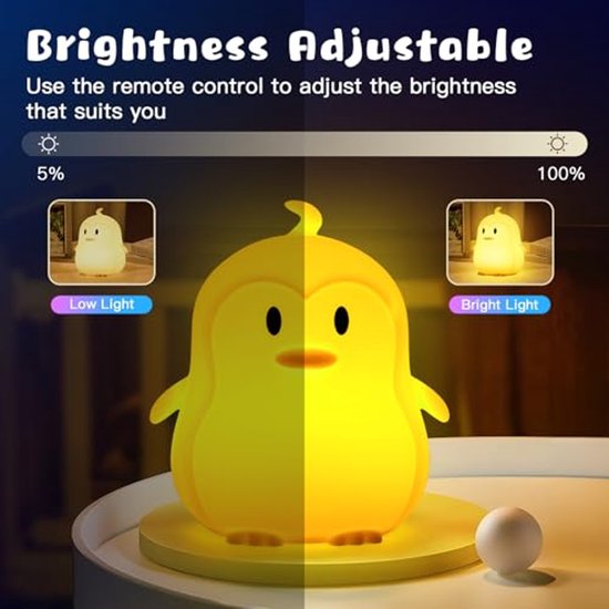Schattig konijntje nachtlampje voor kinderen - 9 kleuren - USB oplaadbaar dimbaar kinderlampje met afstandsbediening — afbeelding 3