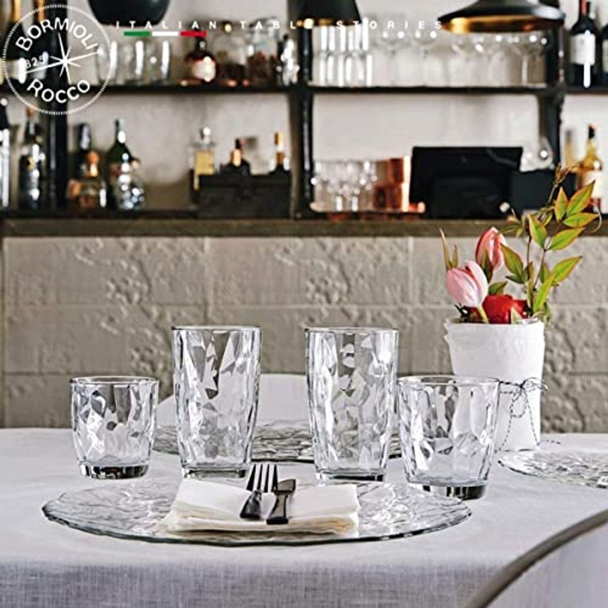 Diamant Waterglas Set van 6 - 305 ml Transparant Drinkglas voor elke gelegenheid
