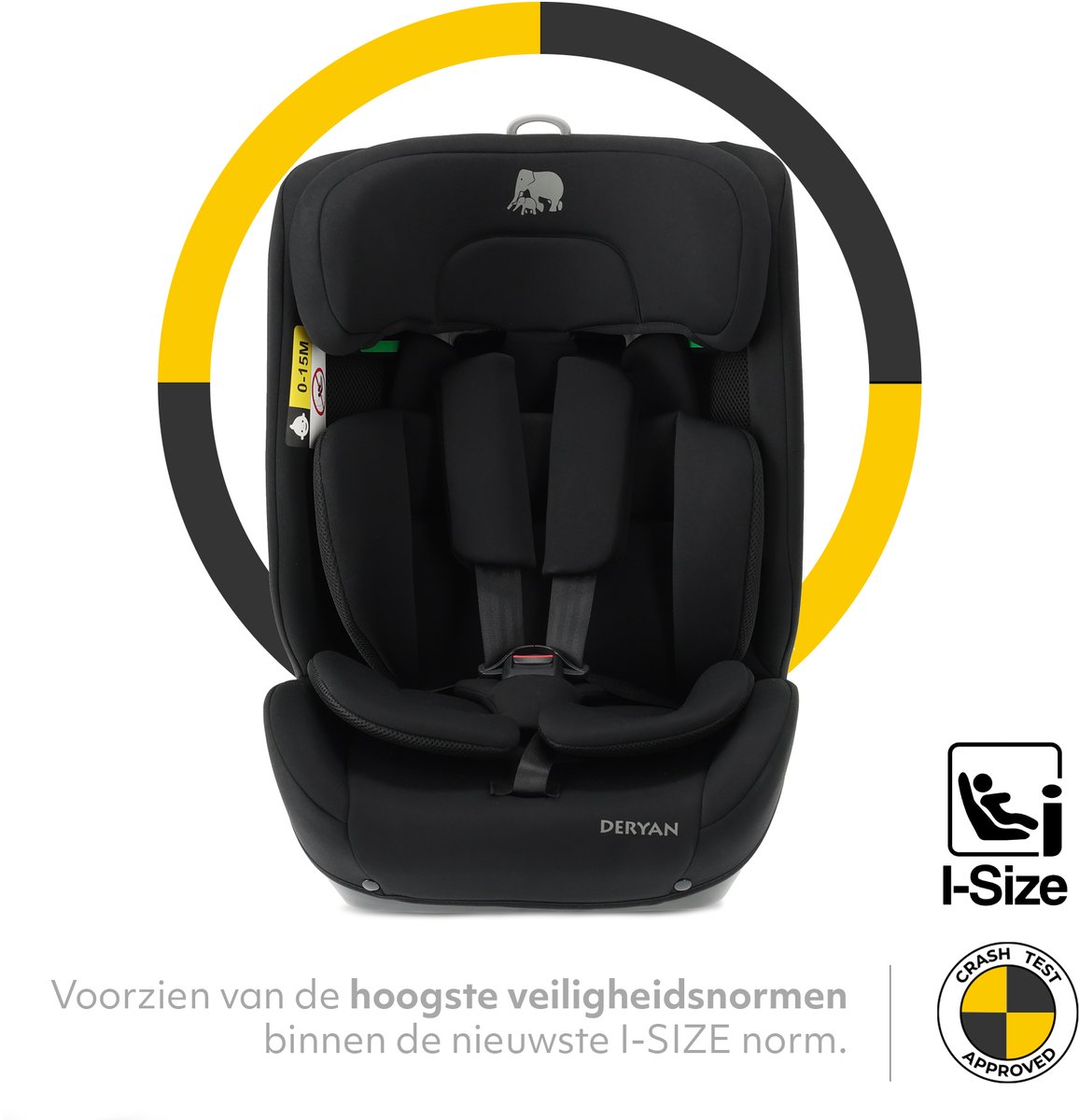 Deryan Carter Luxe i-Size Isofix Autostoel - 76-150cm - Zwart thumbnail 2
