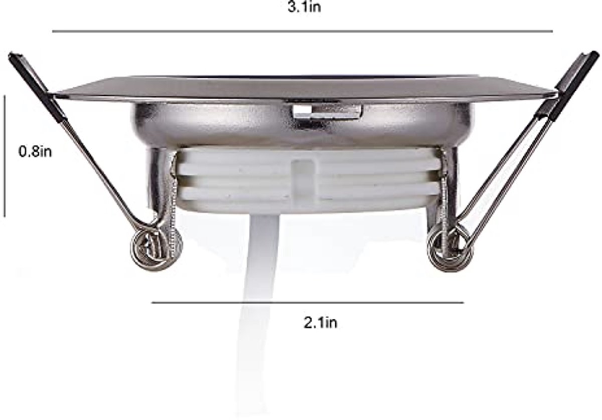 Set van 3 dimbare led-inbouwspots - Super vlak, 3W, 120° stralingshoek, warm wit 3000K