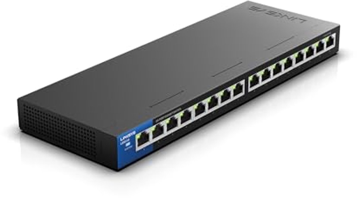 16-Port Gigabit Switch met PoE+ voor Bedrijven en Huizen - Tot 1000Mbps Ethernet Switch