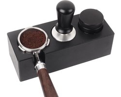 54mm-58mm Sabotage Station Anti-Slip Espresso Tamping Stand Zwart Solid Houder voor Portafilters, Sabotage en Distributeur
