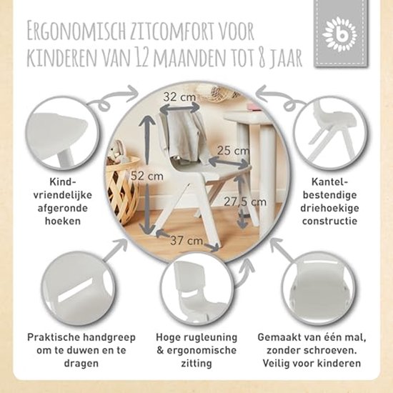Stapelbare Kinderstoel tot 80 kg - Ergonomisch en Weerbestendig voor Binnen en Buiten — afbeelding 3