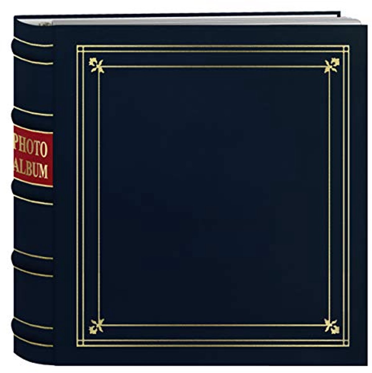 Photo Album Met 200 Pocket Voor 4x6 Inch Afdrukken - Blauw Leer Met Gouden Accenten