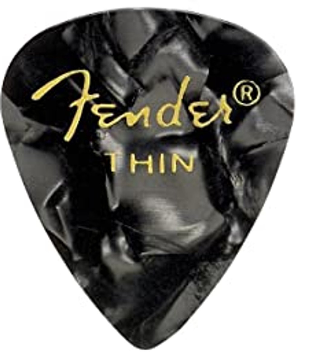Zachte Celluloid Plectrums - Set van 12, Dun, Zwart Moto