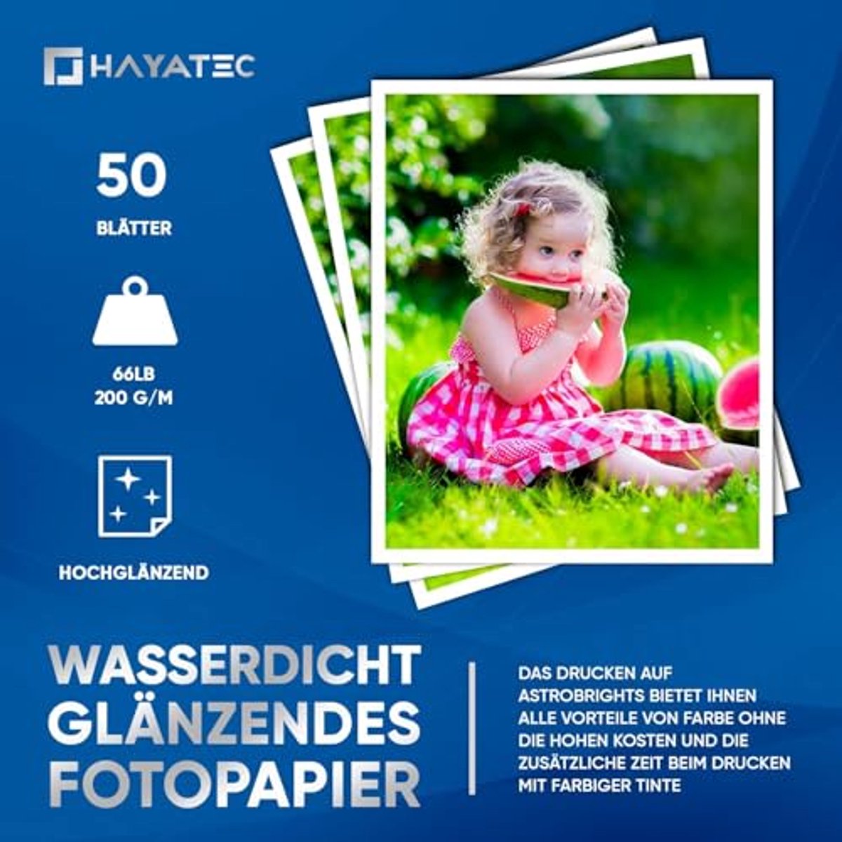 Hoogglans Fotopapier 10 x 15 cm - 50 Vellen, Waterdicht en Direct Droog