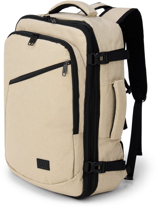 TRVLMORE 40L Reistas - Handbagage Rugzak - Rugtas - Weekendtas - Spatwaterdicht - Dames en Heren - Beige