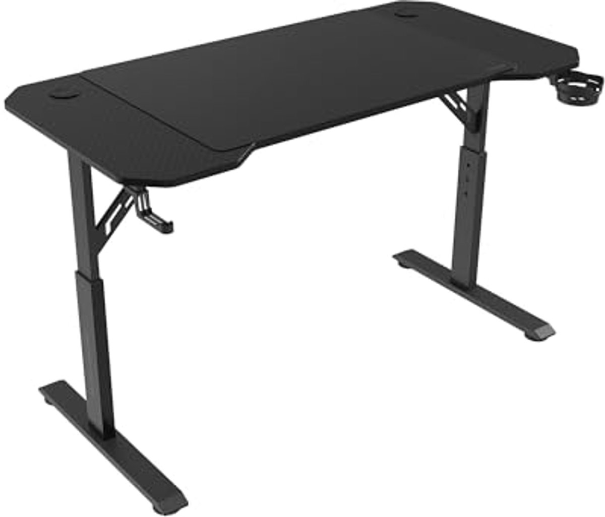 Hoogte Verstelbaar Gaming Bureau - Ergonomisch, Met Kabelbeheer en XXL Muismat 120x60cm Zwart