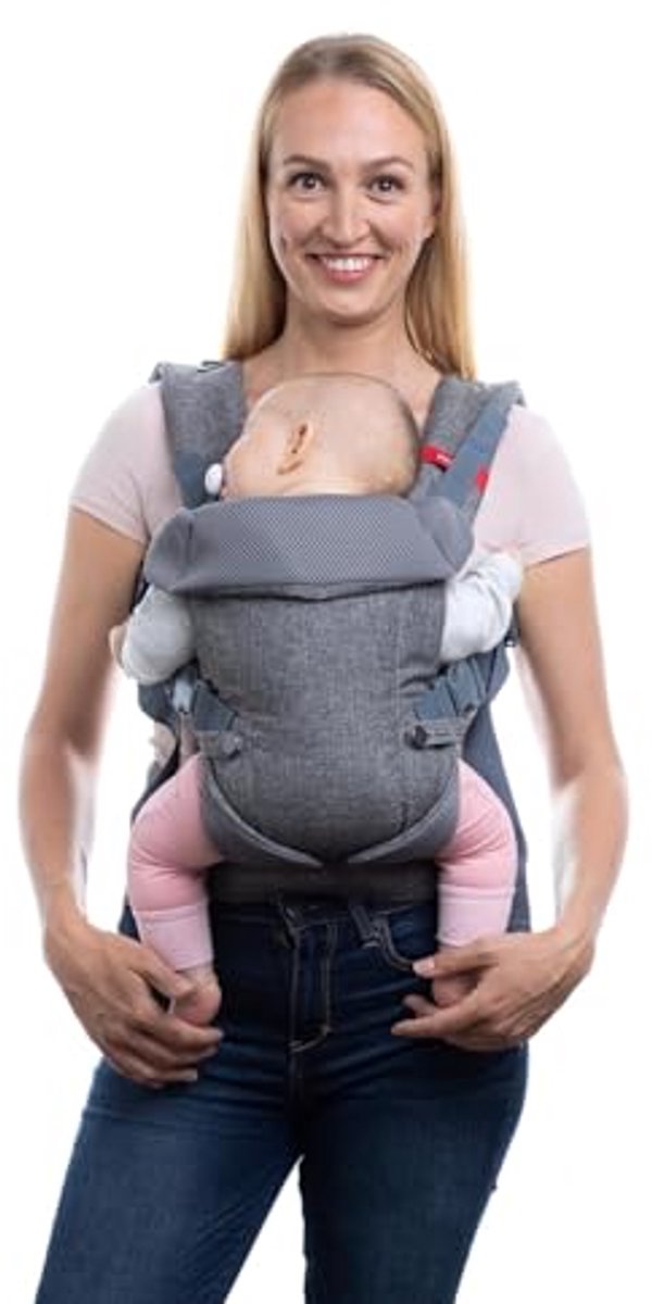Image of 4-in-1 Ergonomische Draagzak voor Baby's, 3,6 - 14,5 kg - Grijs Mosed