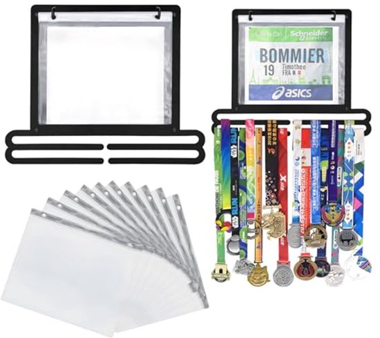 Hockey medaille-ophangerhouder, displayrek, zwart, super