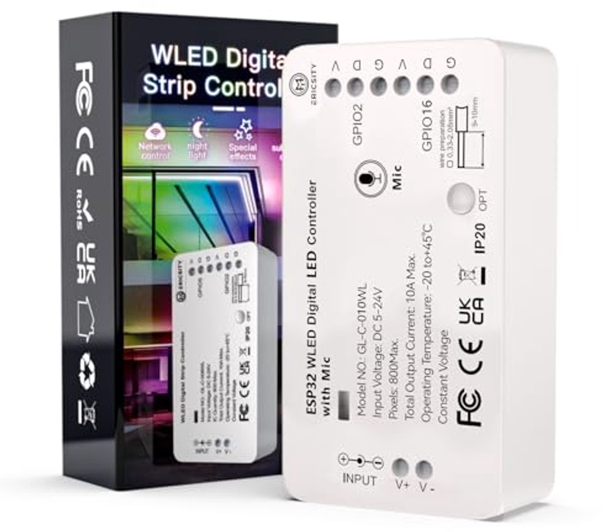 WLED Addressable LED Strip Controller voor NeoPixel en SPI-chipsets - WIFI Smart LEDs