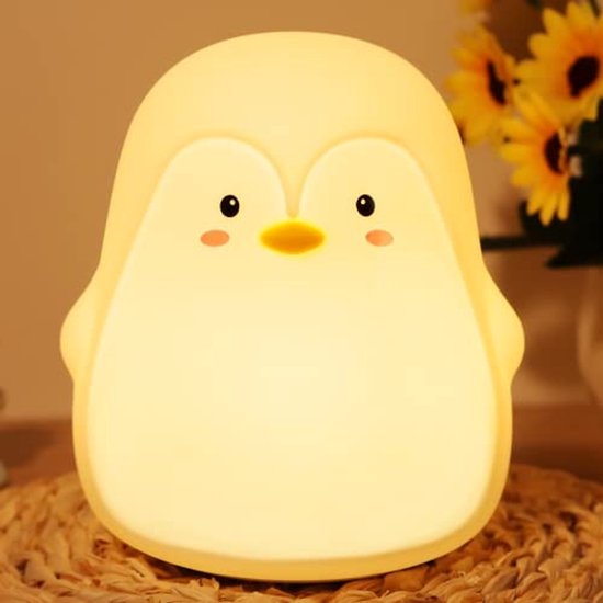 Nachtlampje Pinguïn voor Kinderen - 7 Kleur Veranderende USB Oplaadbare Verlichting van Merkloos — afbeelding 2