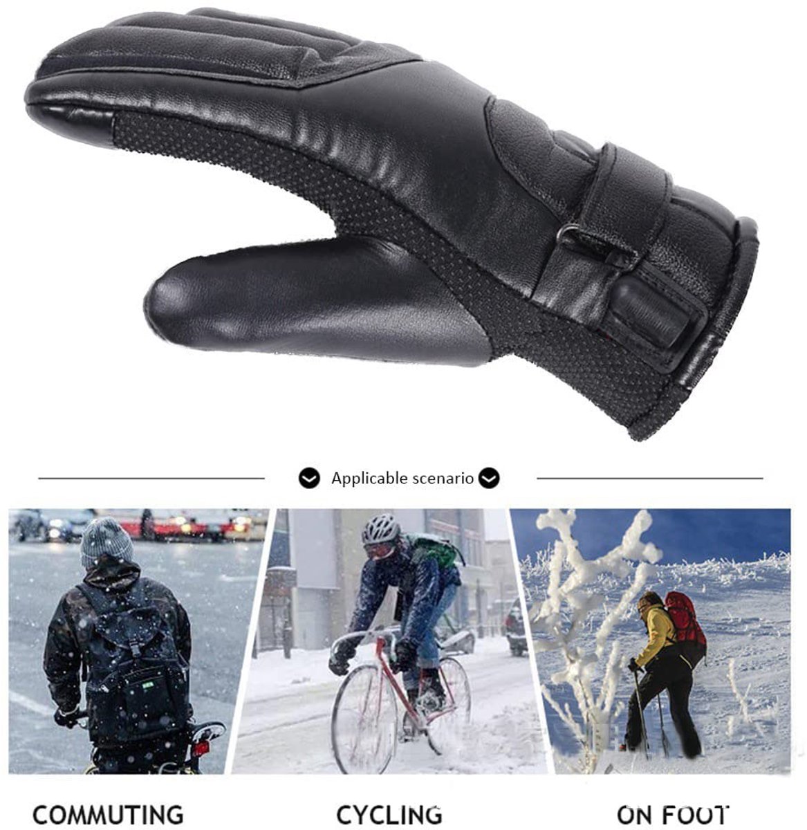 1-paar USB verwarmde handschoenen - Touchscreen handschoenen - Warme winterhandschoenen - Batterij niet inbegrepen - Plug and play - Perfect voor fietsen, wandelen, bergbeklimmen, autorijden, kamperen, vissen of buitenavonturen - Zwart — cadeau in Sport & Outdoor - foto 5