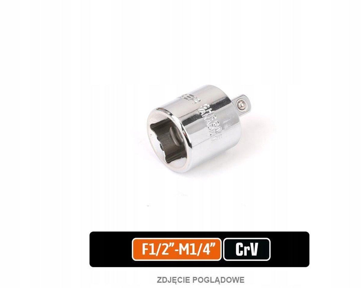 Reductie 1/2" naar 1/4" CRV Staal - Teger