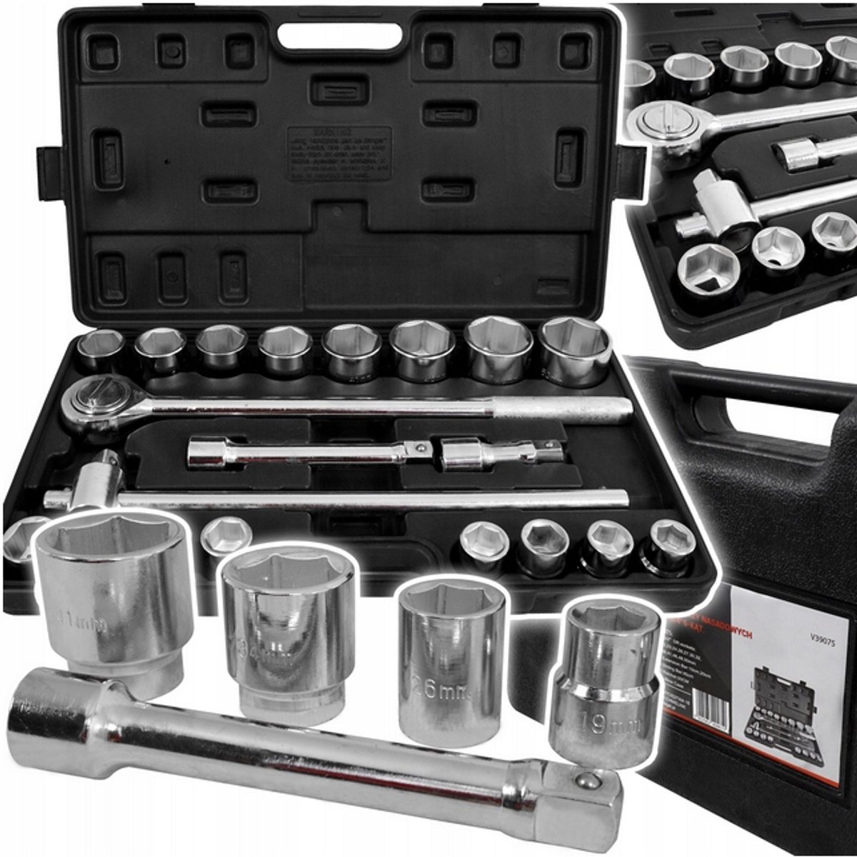 Dopsleutelset 21-delig 3/4" Grote Doppen Set Vrachtwagen Gereedschap