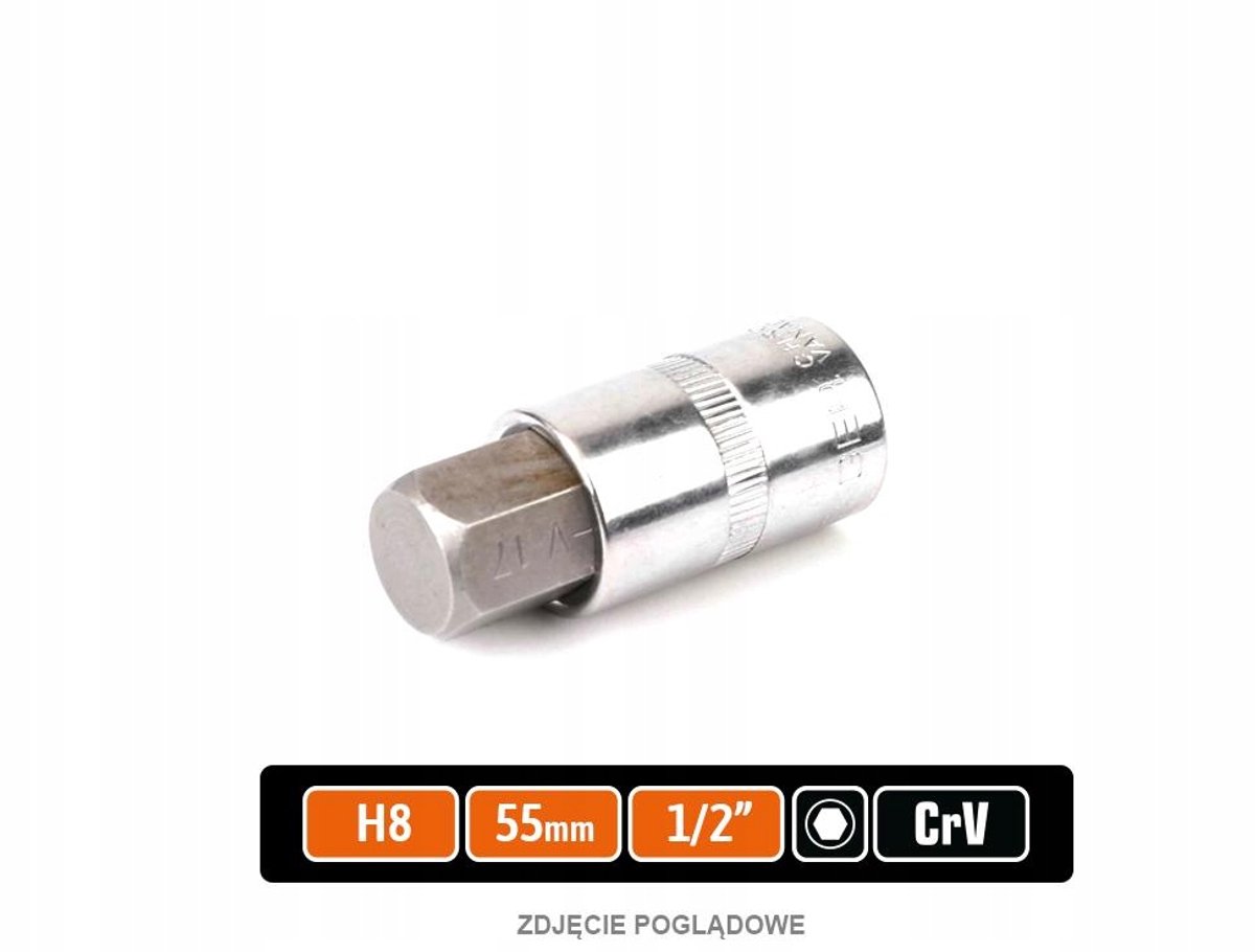 Dopsleutel 1/2" met HEX Bit 55 mm/H8